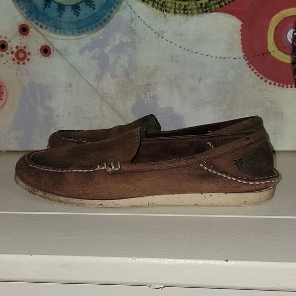 Frye Mason Venetian Elk Slip On Leather Loafers Mens Size 10 - Picture 4 of 10